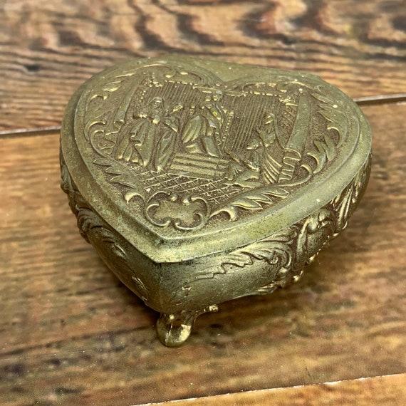 Vintage Heart Shaped Trinket Box