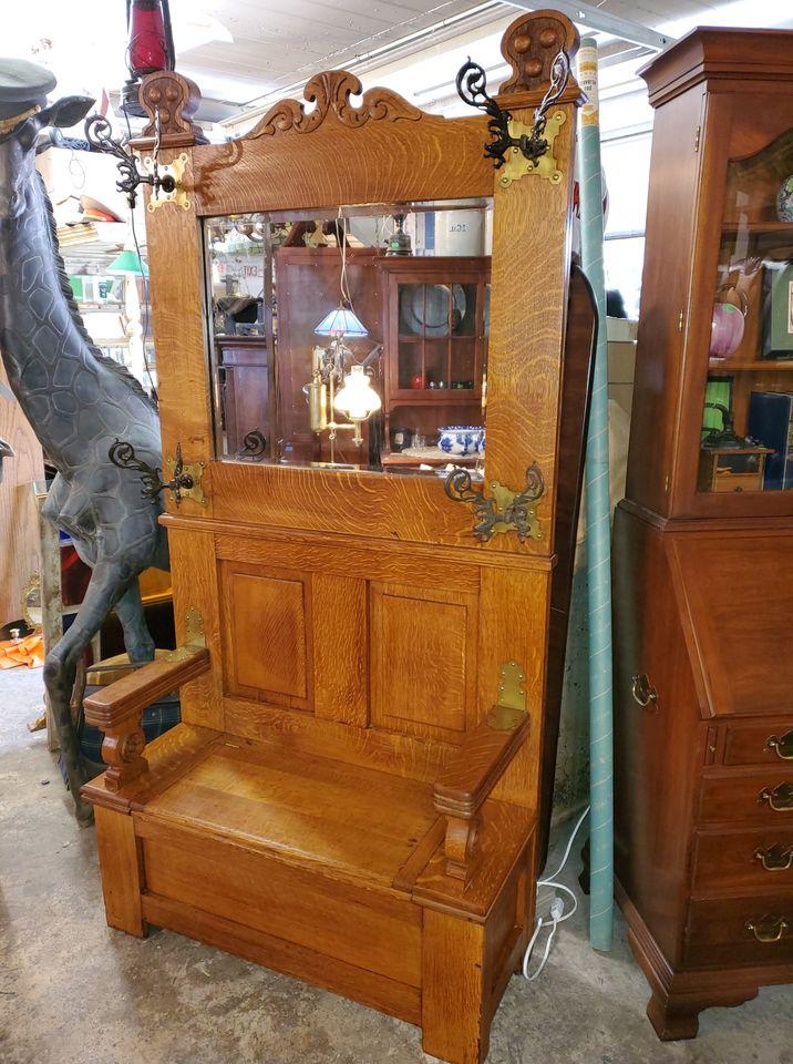 Vintage Hall Tree Bench